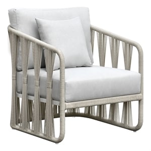 Intercon Alexa Outdoor Seating Chair w/Pillow in White