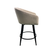 Intercon Metal Base Barstool with Barrel Seat in Champagne