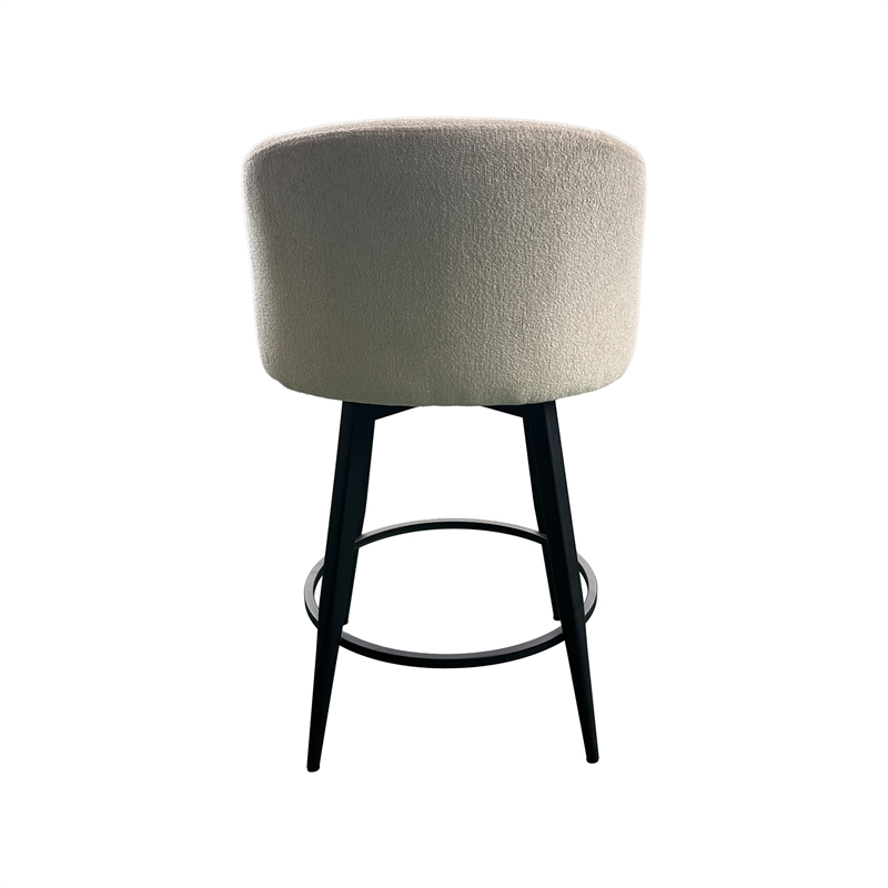 Intercon Metal Base Barstool with Barrel Seat in Champagne