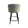 Intercon Metal Base Barstool with Barrel Seat in Champagne