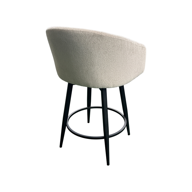 Intercon Metal Base Barstool with Barrel Seat in Champagne