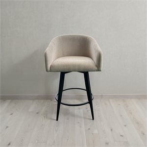 Intercon Metal Base Barstool with Barrel Seat in Champagne