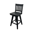 Intercon Wooden Barstool with Slat Back in Black