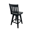 Intercon Wooden Barstool with Slat Back in Black