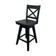 Intercon Wooden Barstool with X Back in Black