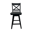 Intercon Wooden Barstool with X Back in Black