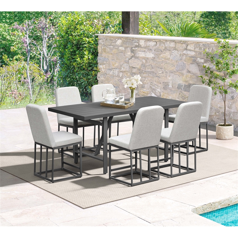 Intercon Navarro Outdoor Dining Upholstered Barstool in Mocha