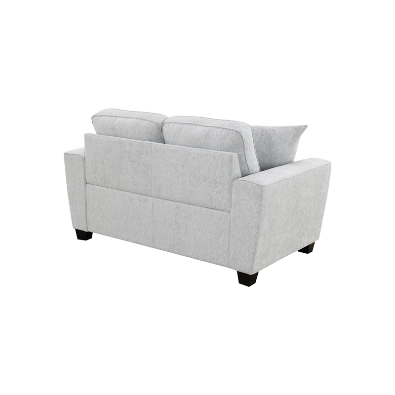 Intercon Ashbury Loveseat with 2 Pillows in TUP Soft Gray Chenille