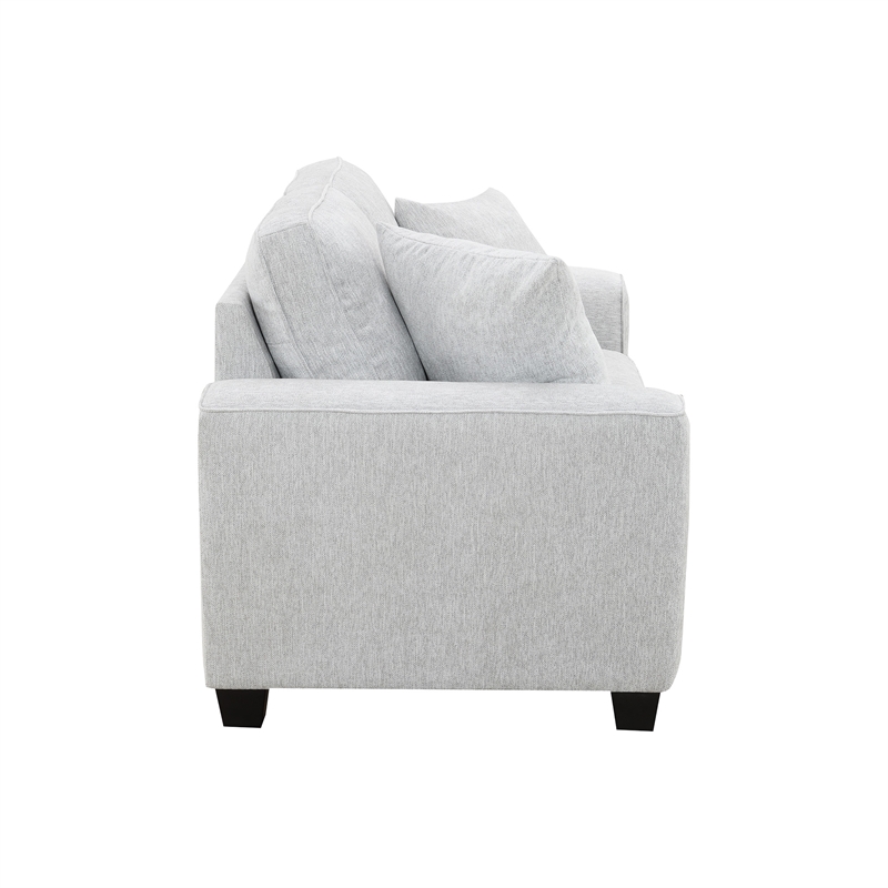 Intercon Ashbury Loveseat with 2 Pillows in TUP Soft Gray Chenille