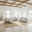 Intercon Ashbury Loveseat with 2 Pillows in TUP Soft Gray Chenille