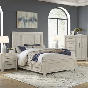 Intercon Carlson Queen Storage Bed in Washed Linen