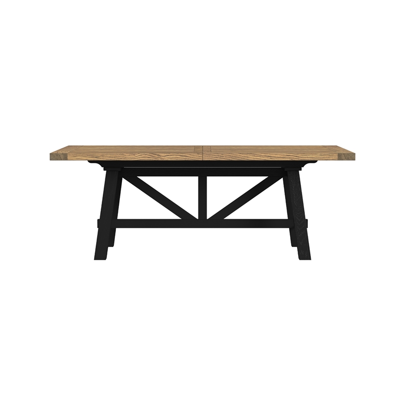 Intercon Hendricks Trestle Table in Rustic Wheat and Raven