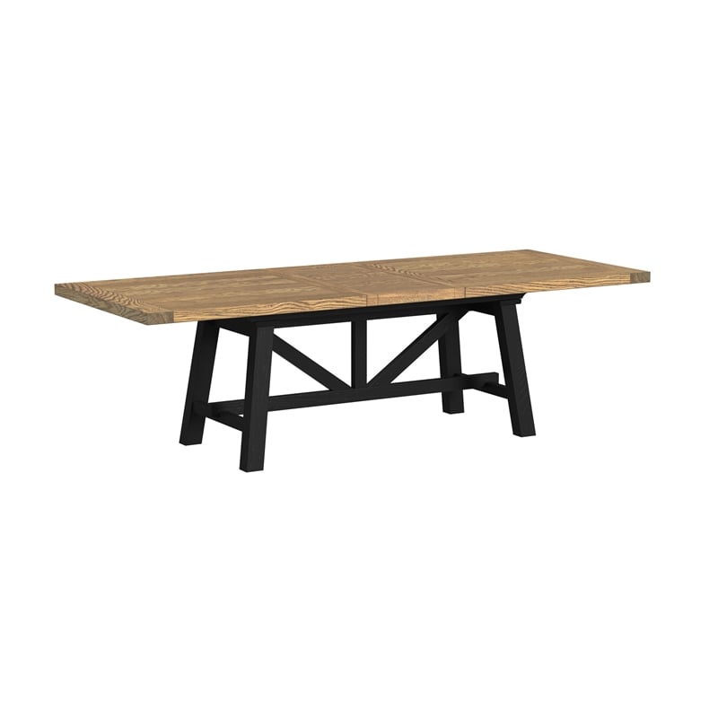 Intercon Hendricks Trestle Table in Rustic Wheat and Raven