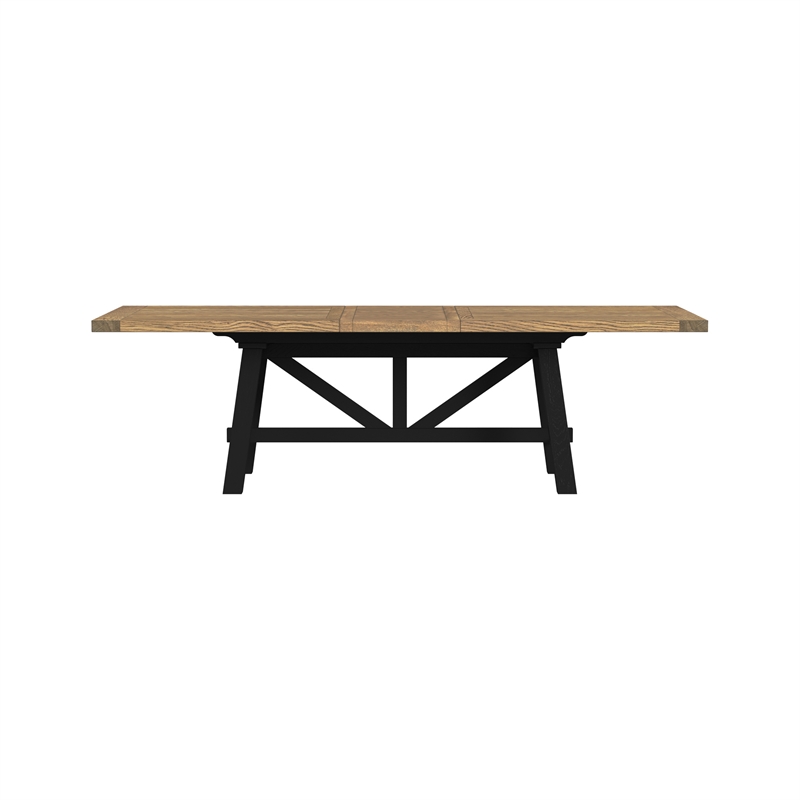 Intercon Hendricks Trestle Table in Rustic Wheat and Raven