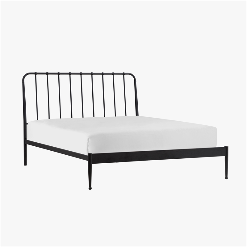 Intercon Farmhouse Queen Metal Bed in Matte Black