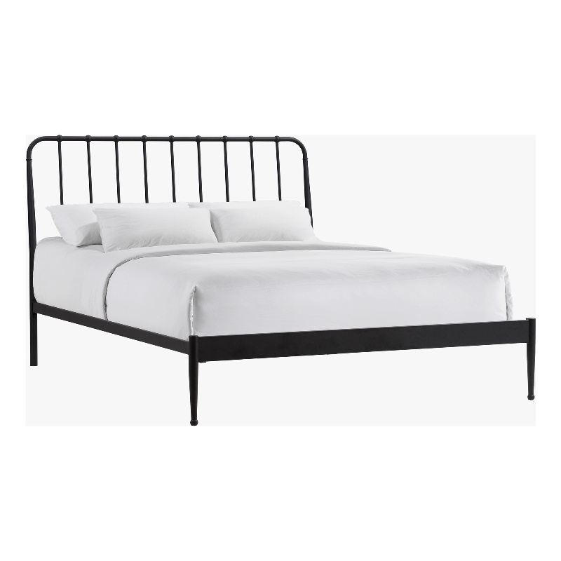 Intercon Farmhouse Queen Metal Bed in Matte Black