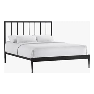Intercon Modern Queen Metal Bed in Matte Black
