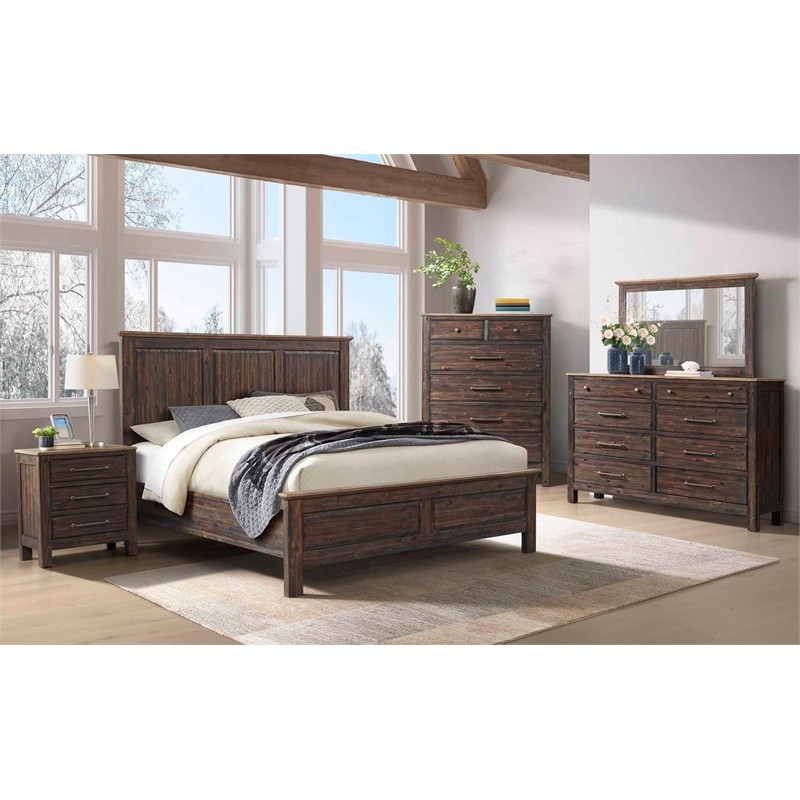 Intercon Transitions King Standard Bed in Driftwood and Sable