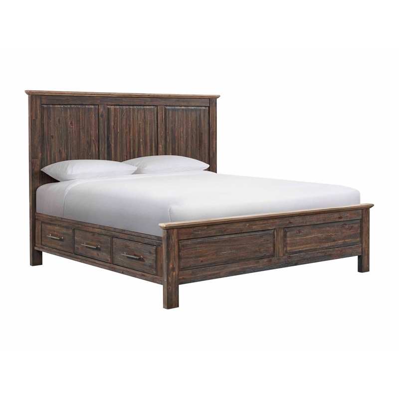 Intercon Transitions King Storage Bed in Driftwood and Sable