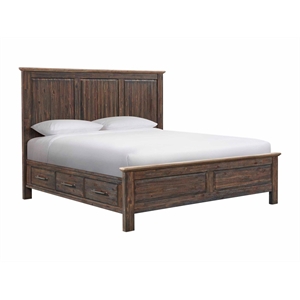 Intercon Transitions King Storage Bed in Driftwood and Sable