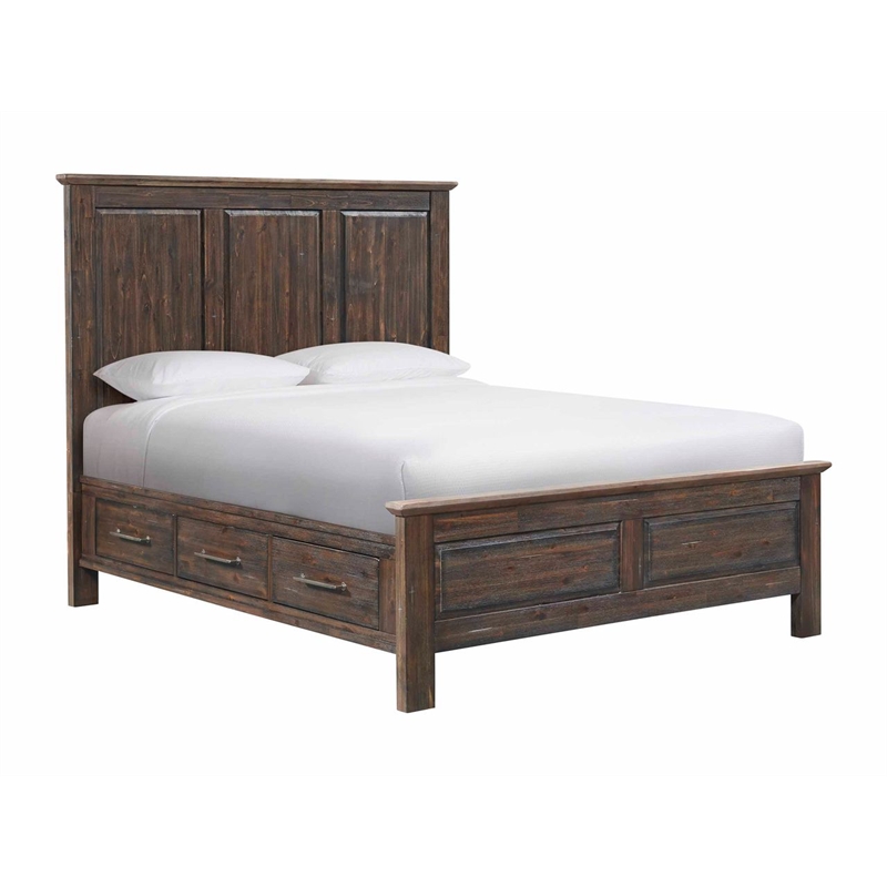Intercon Transitions Queen Storage Bed in Driftwood and Sable
