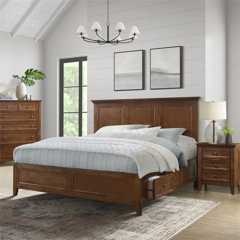 Intercon San Mateo King Storage Bed in Tuscan