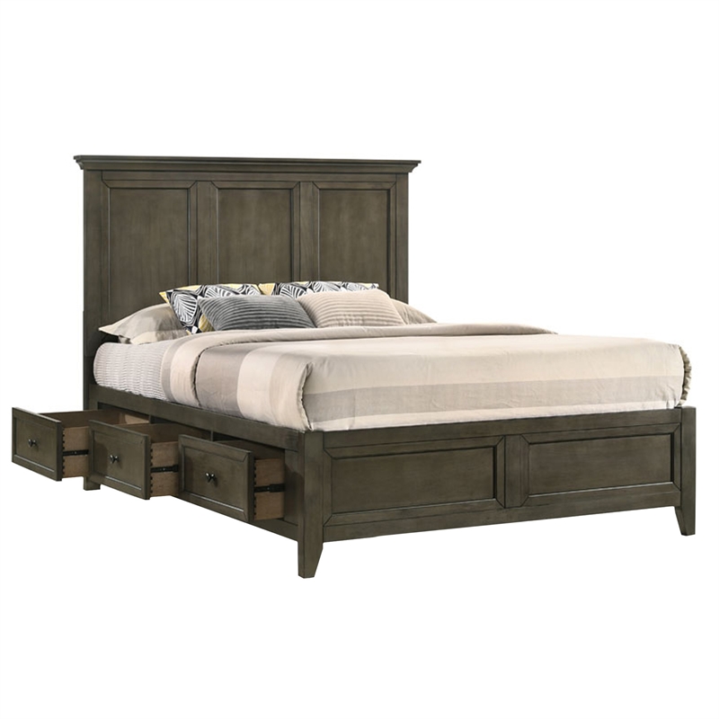 Intercon San Mateo Queen Storage Bed in Gray