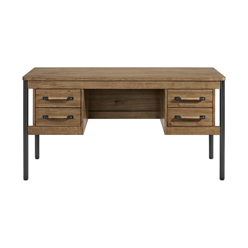 Intercon Norcross 60 Half Ped Desk in Hickory