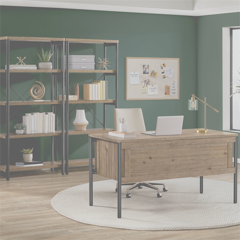 Intercon Norcross 60 Half Ped Desk in Hickory