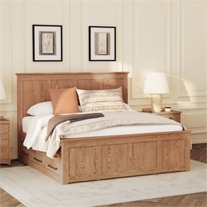 Intercon Oak Park King Captain's Bed with 9 Drawers in Taupe