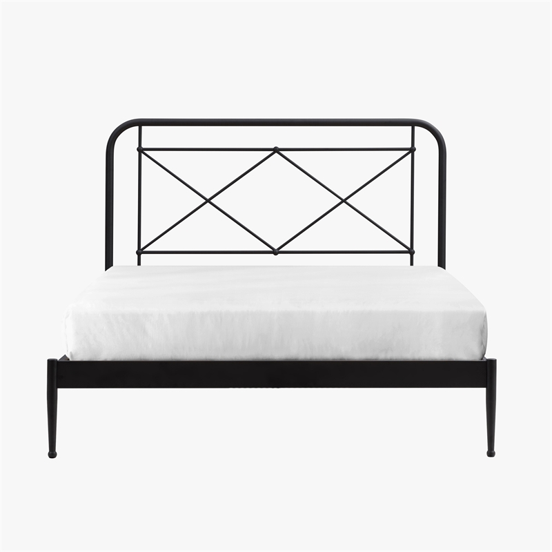 Intercon Vintage Queen Metal Bed in Matte Black