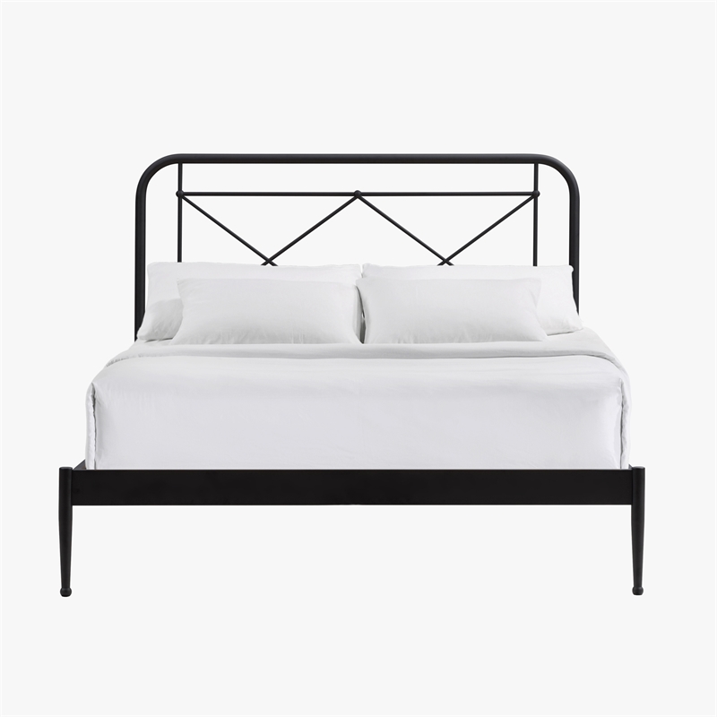Intercon Vintage Queen Metal Bed in Matte Black