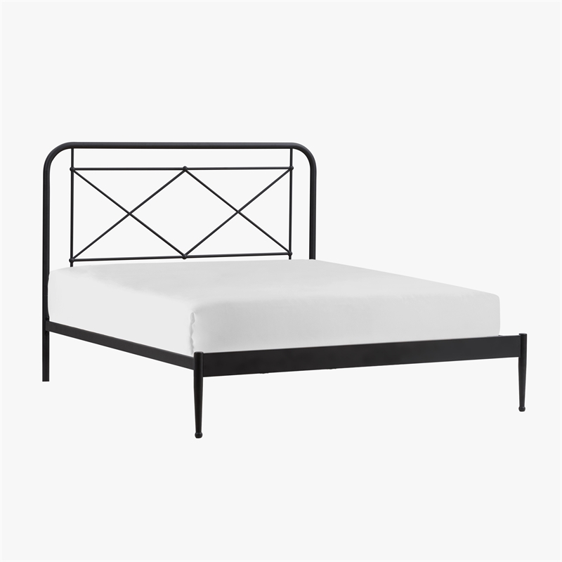 Intercon Vintage Queen Metal Bed in Matte Black