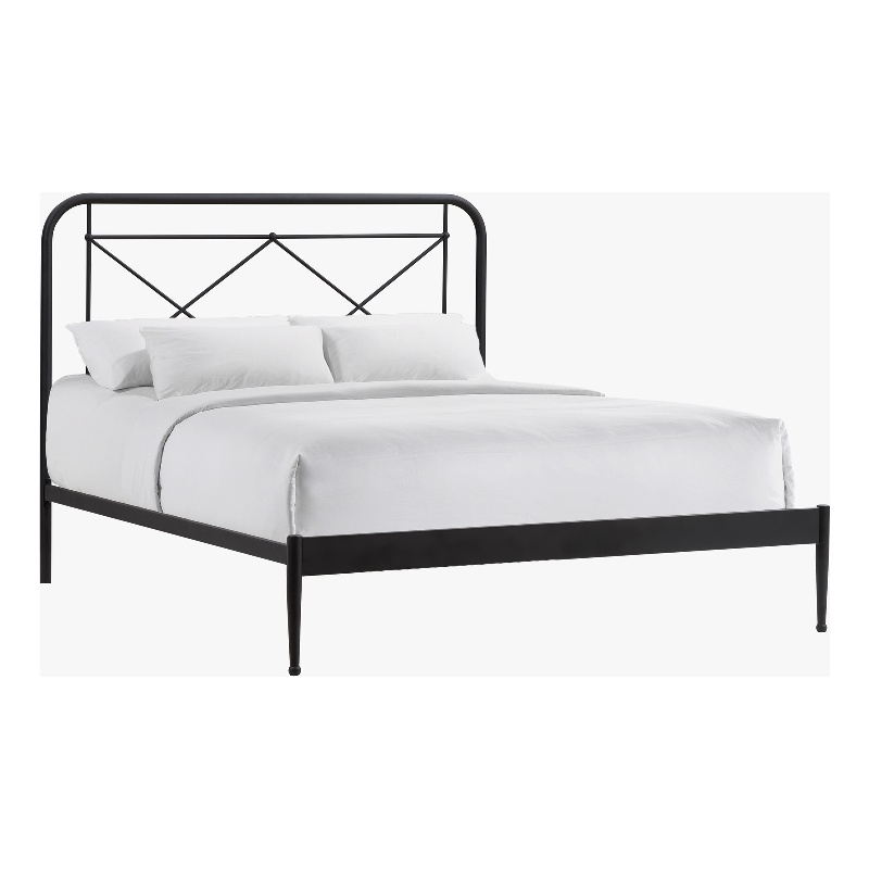 Intercon Vintage Queen Metal Bed in Matte Black