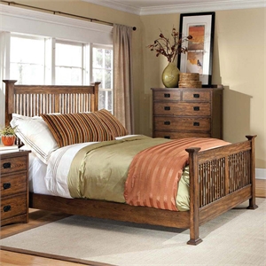 Intercon Oak Park Queen Slat Bed in Mission