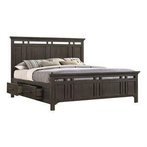 Intercon Hawthorne King Storage Bed in Brushed Charcoal