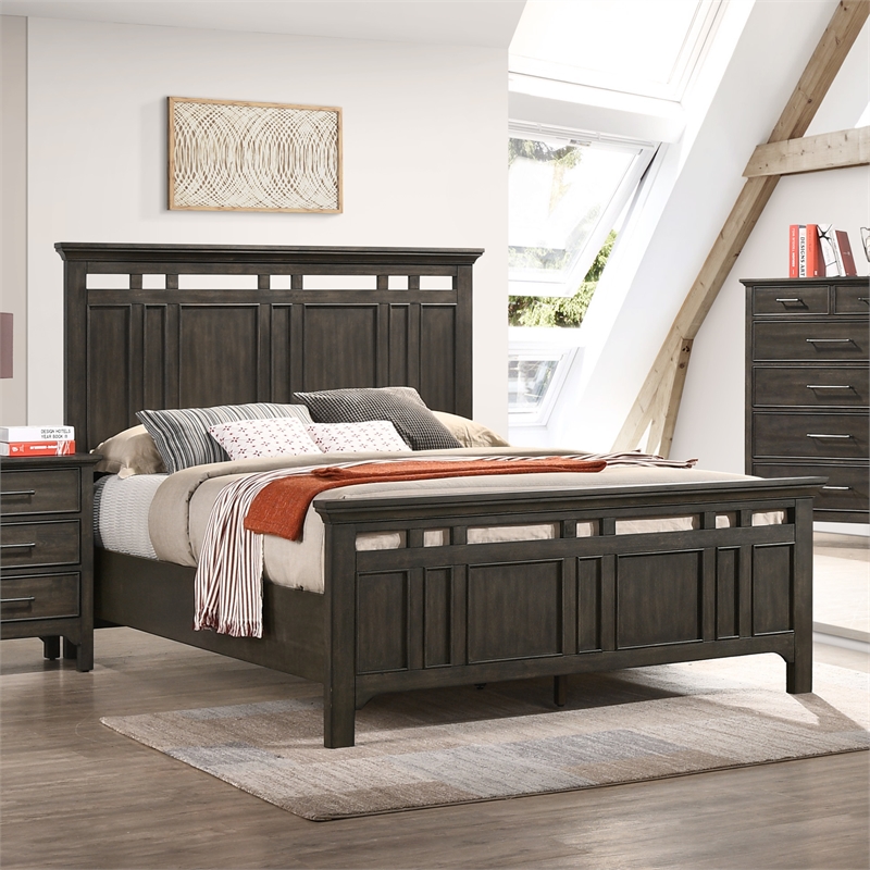 Intercon Hawthorne Queen Standard Bed in Brushed Charcoal