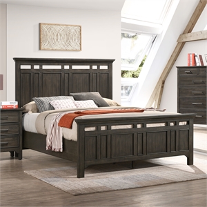 Intercon Hawthorne Queen Standard Bed in Brushed Charcoal