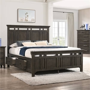 Intercon Hawthorne Queen Storage Bed in Brushed Charcoal