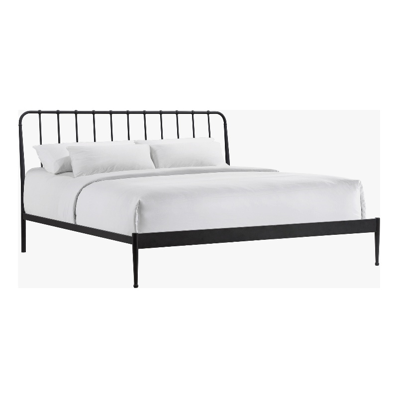 Intercon Farmhouse King Metal Bed in Matte Black