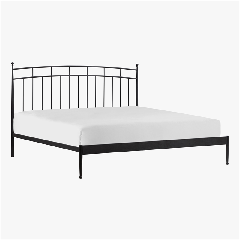 Intercon Traditional King Metal Bed in Matte Black