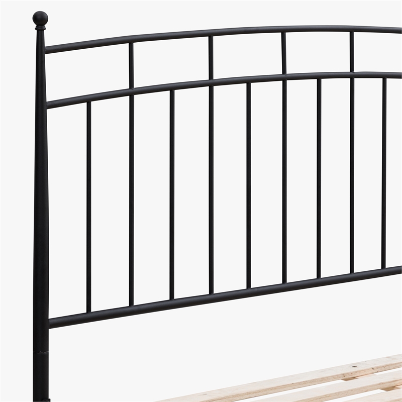 Intercon Traditional King Metal Bed in Matte Black