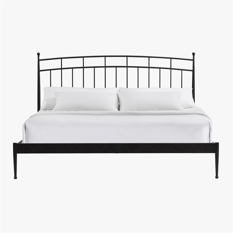 Intercon Traditional King Metal Bed in Matte Black