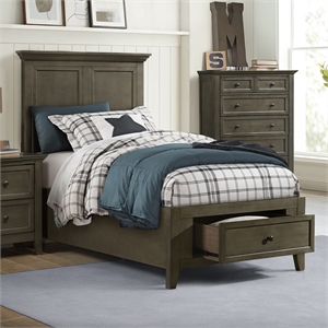 Intercon San Mateo Youth Twin Storage Bed in Gray
