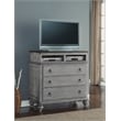 Wood Media Chest with Weathered Gray Finish