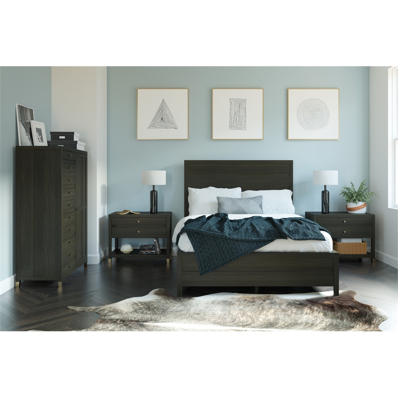 Homestyles Dawn Mid-Century Dark Brown Gentleman's Chest