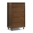 Homestyles Serenity Mid-Century Brown Wood Drawer Chest