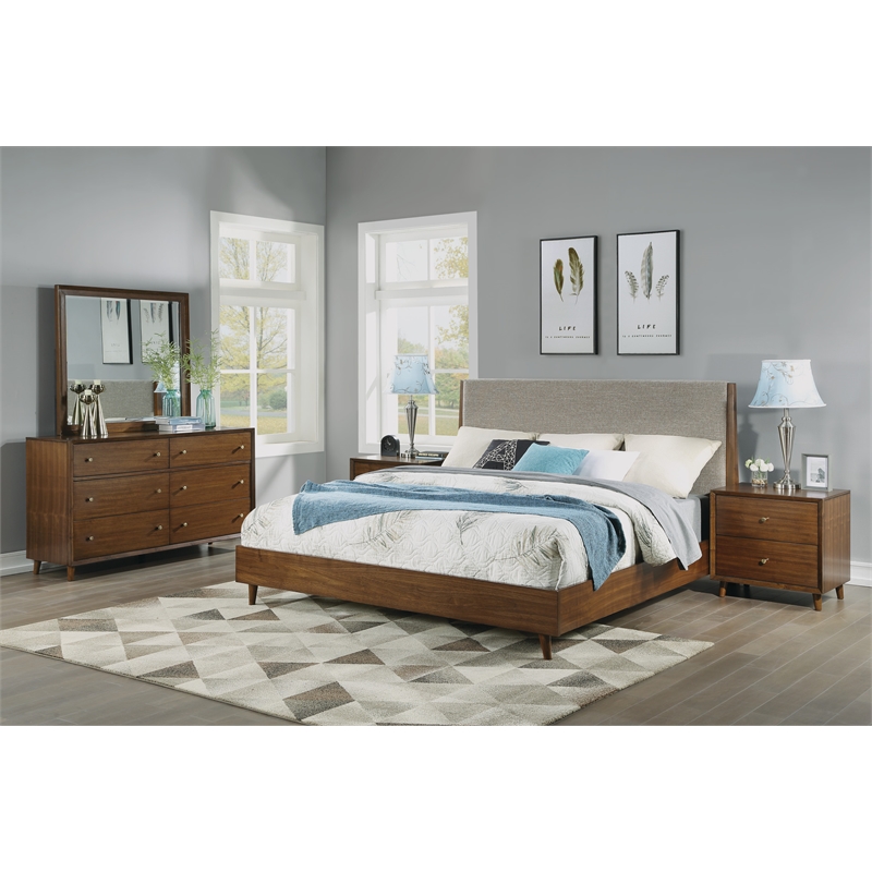 Homestyles Serenity Mid-Century Brown Nightstand