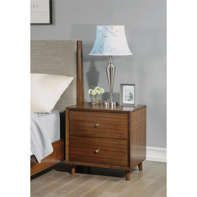 Homestyles Serenity Mid-Century Brown Nightstand