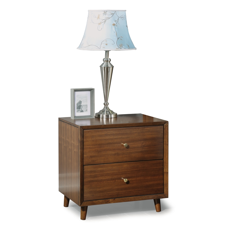 Homestyles Serenity Mid-Century Brown Nightstand